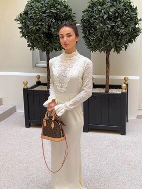 ELLIATT Margot Long Sleeve Gown in White S